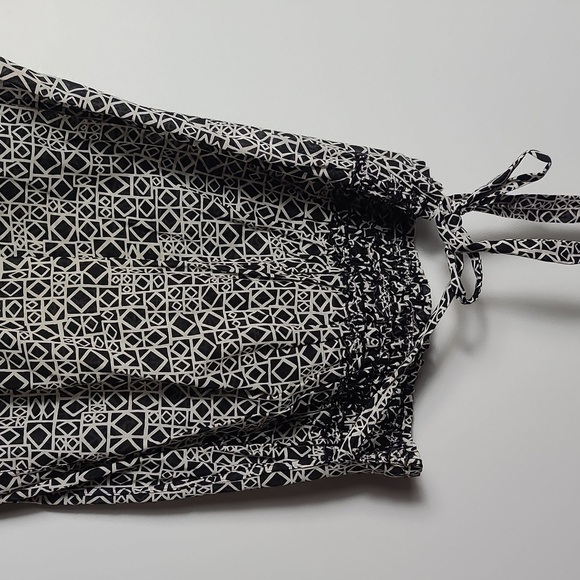 BCBGMAXAZRIA Pattern Black/ Cream Mod Diamond Square Peasant Top Size XXS - Picture 15 of 15
